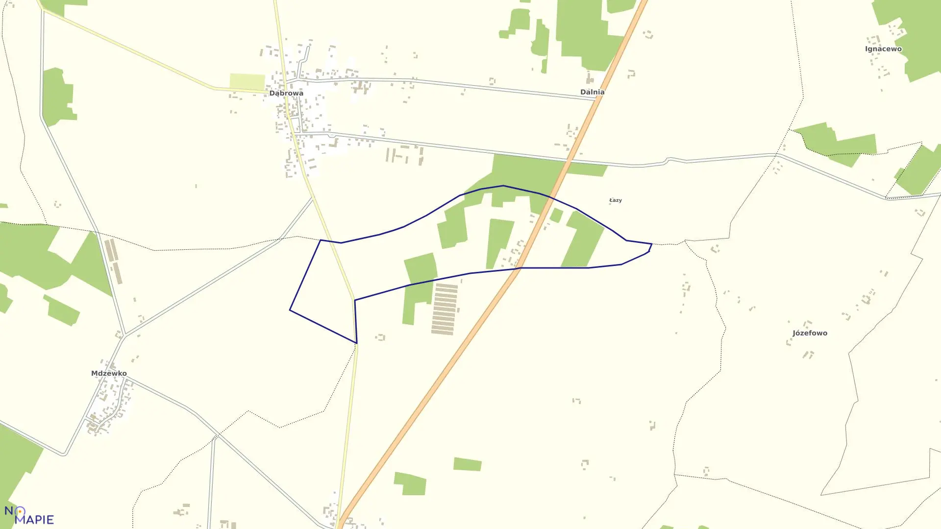 Mapa obrębu DALNIA w gminie Strzegowo