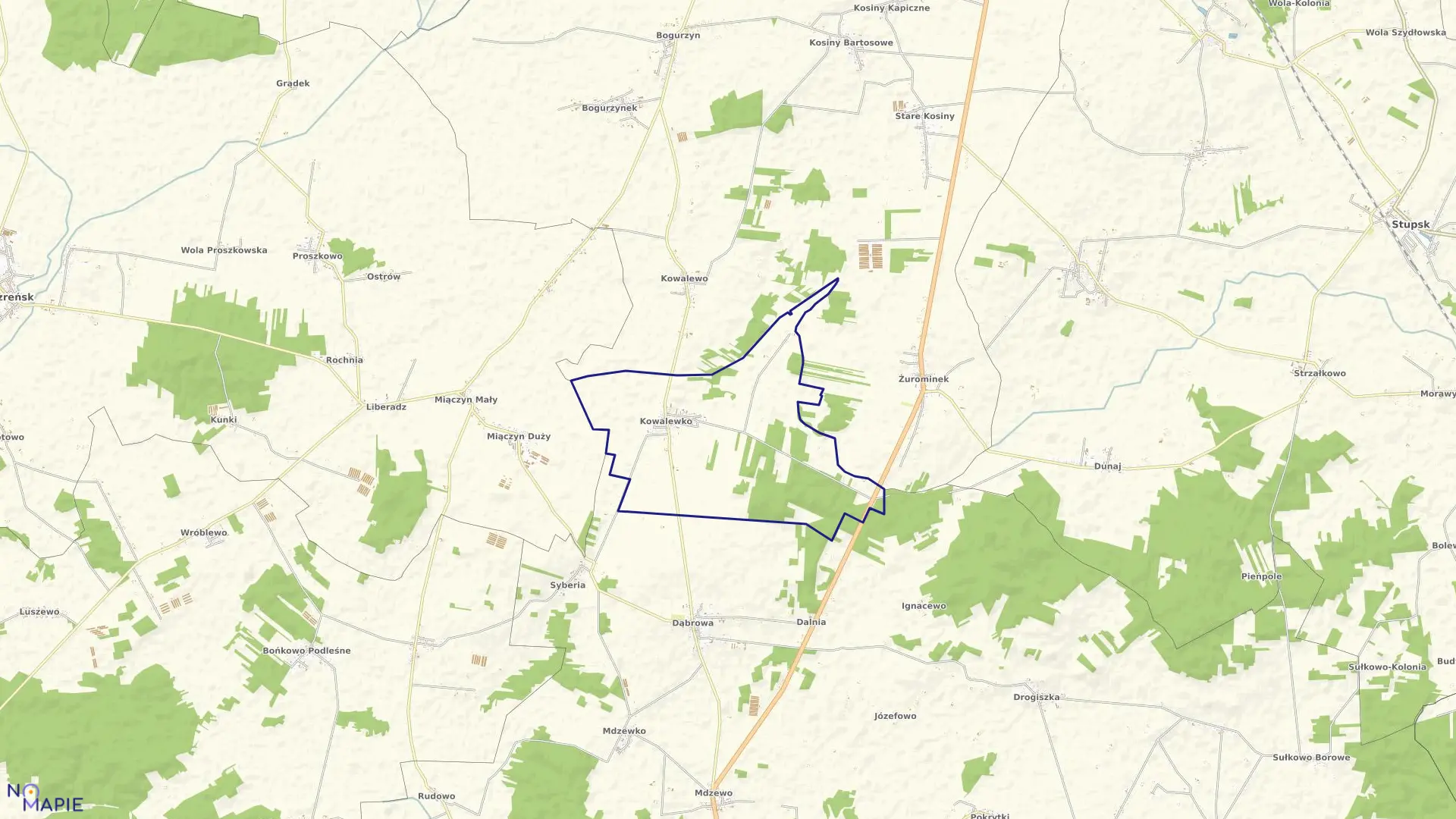 Mapa obrębu KOWALEWKO w gminie Strzegowo