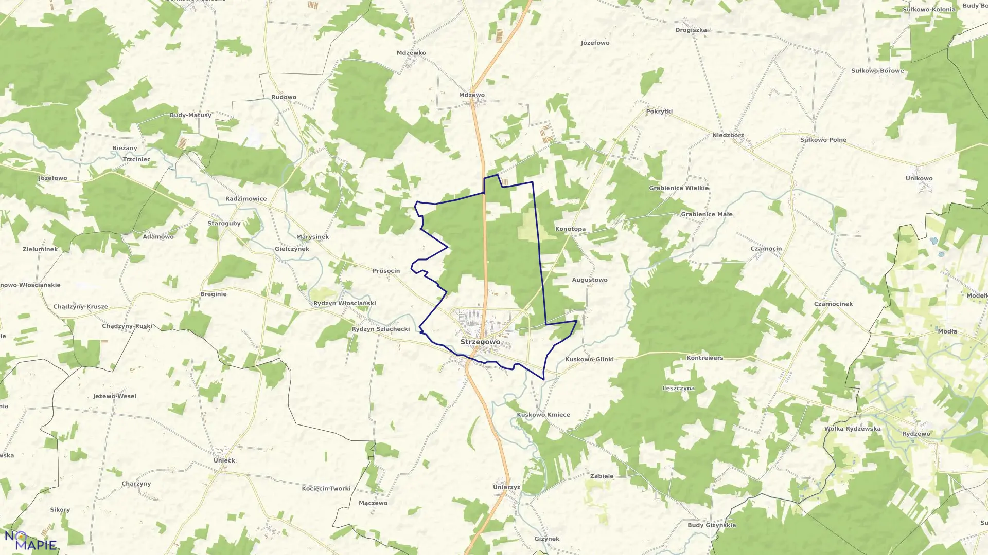 Mapa obrębu STRZEGOWO OSADA w gminie Strzegowo