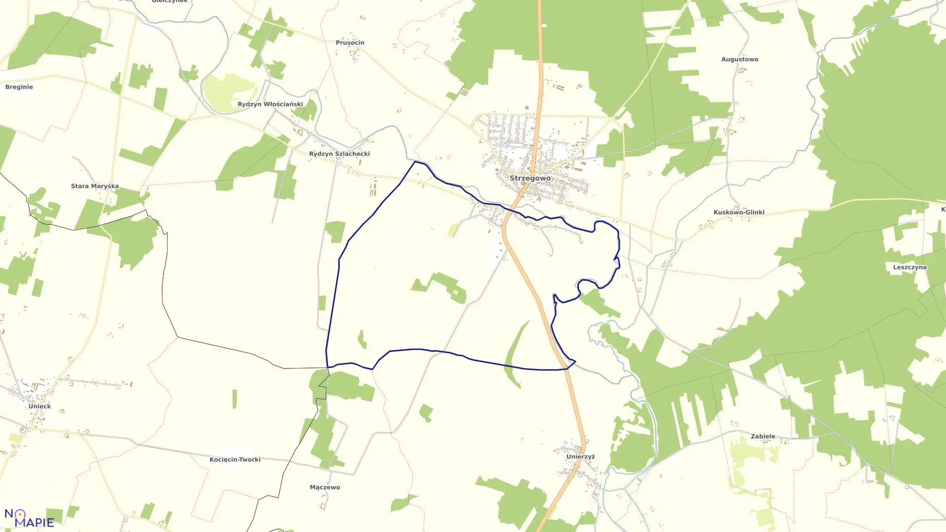 Mapa obrębu STRZEGOWO WIEŚ w gminie Strzegowo